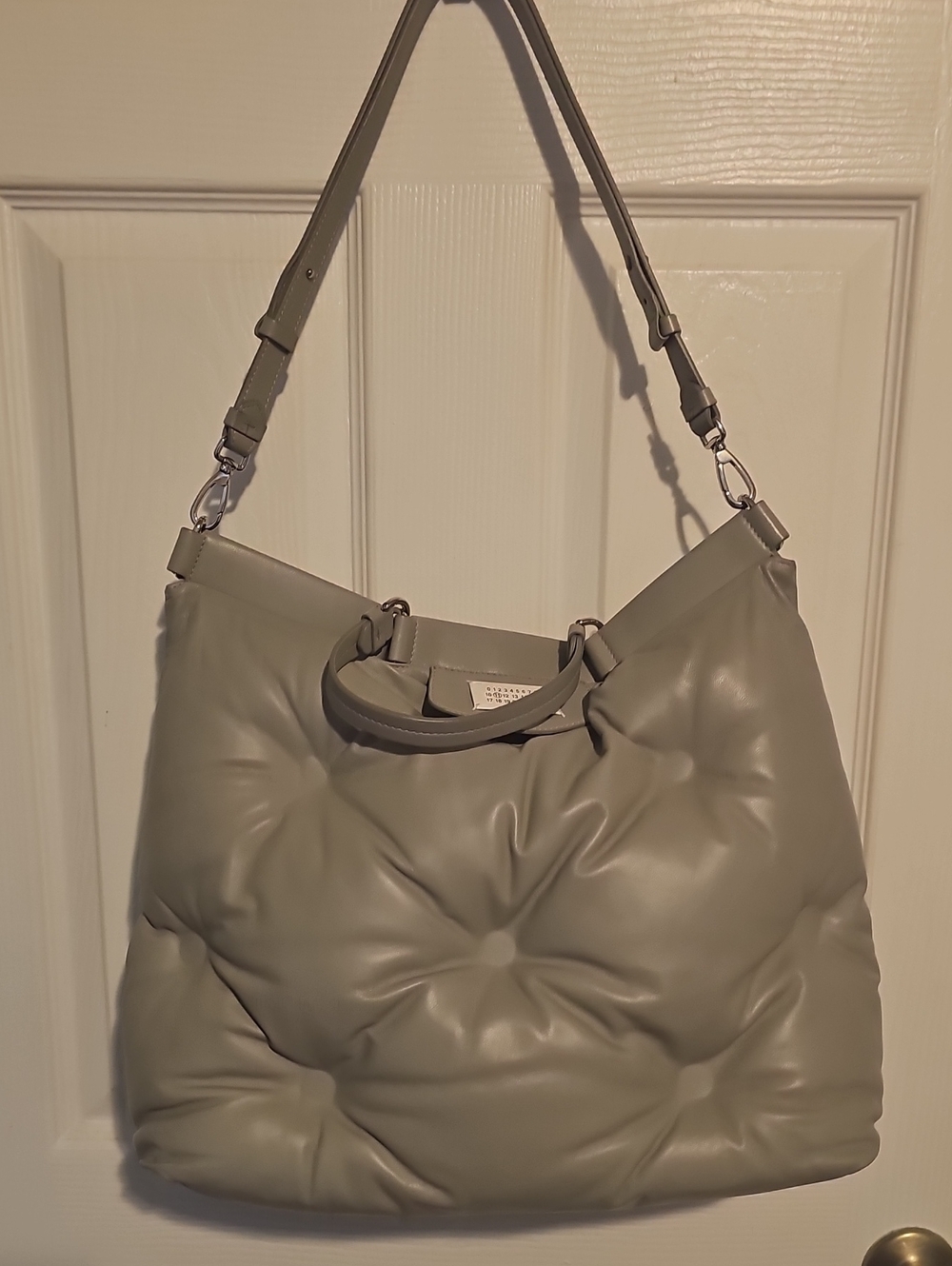 Maison Margiela Padded Quilted Tote in Light Gray